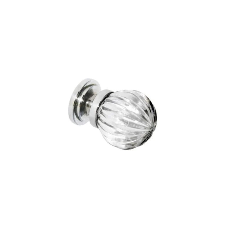 Securit Glass Pumpkin Cupboard Knobs CP - 32mm - Pack of 5