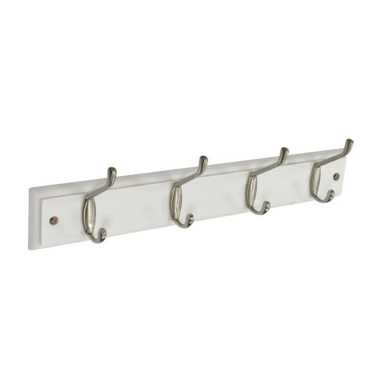 Securit White Hat & Coat Board - 4 Satin Hooks