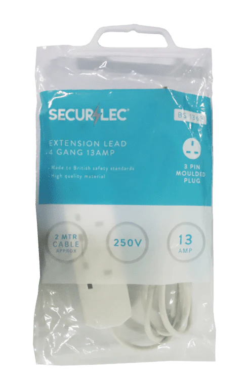 Securlec 4 Gang Extension Lead - 2m 13 Amp
