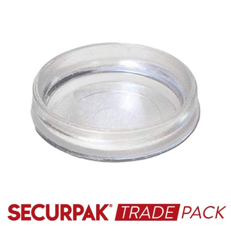 Securpak Castor Cup Clear Large - 4 Pack