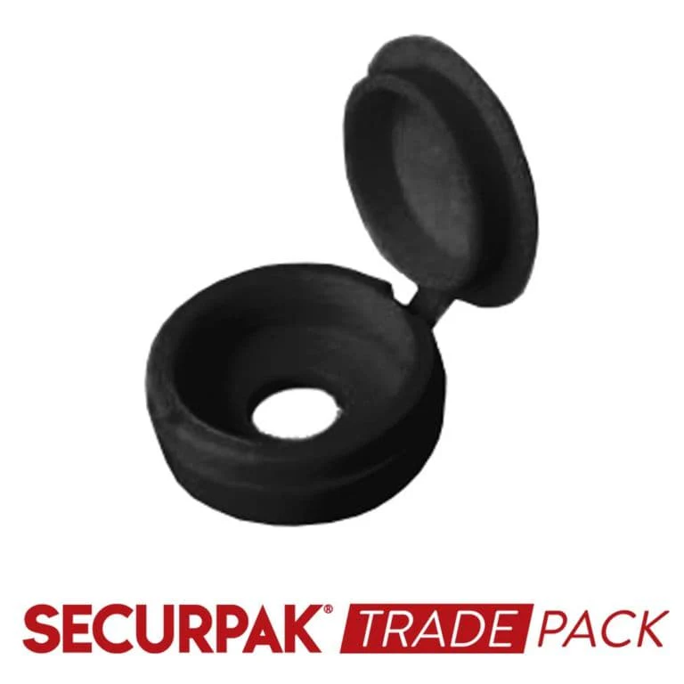 Securpak Fold Over Screw Caps 10g Black - Pack 25