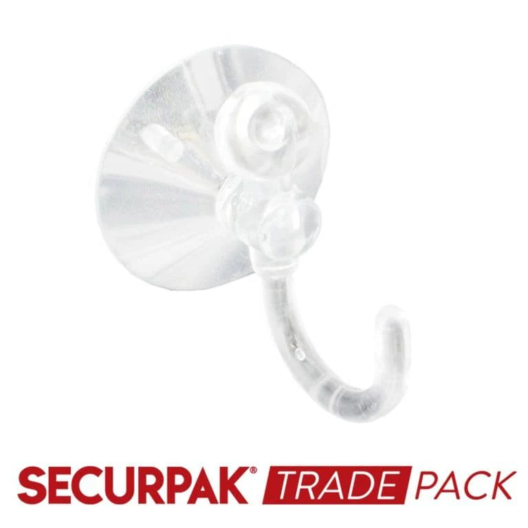 Securpak Suction Hook Clear 45mm - 15 Pack