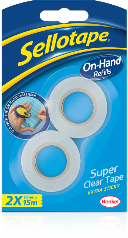 Sellotape On Hand Refill - 18mm x 15m (Pack of 2)