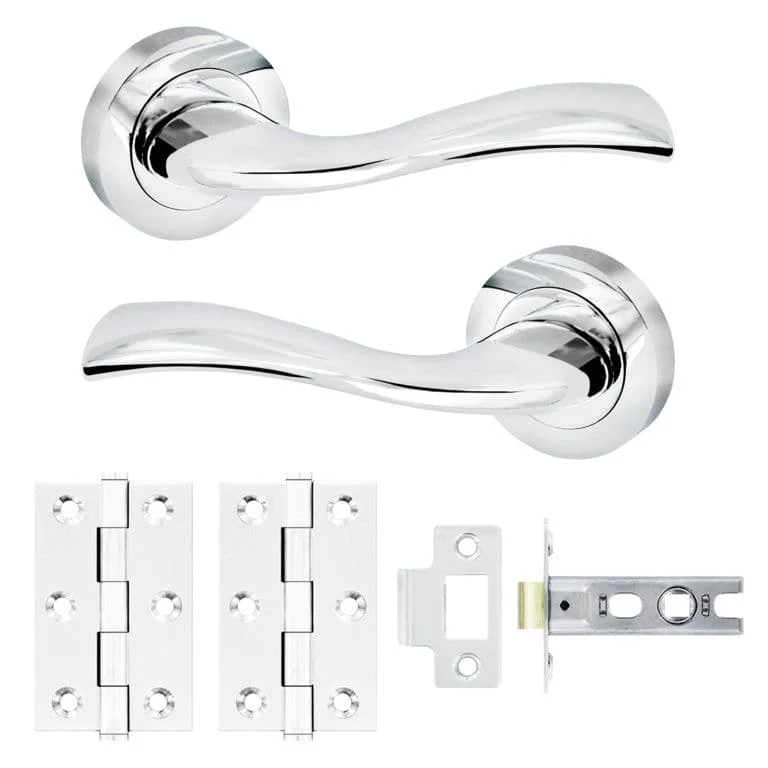 Smiths Architectural Aria Handle Latch Pack CP - 52mm rose dia.