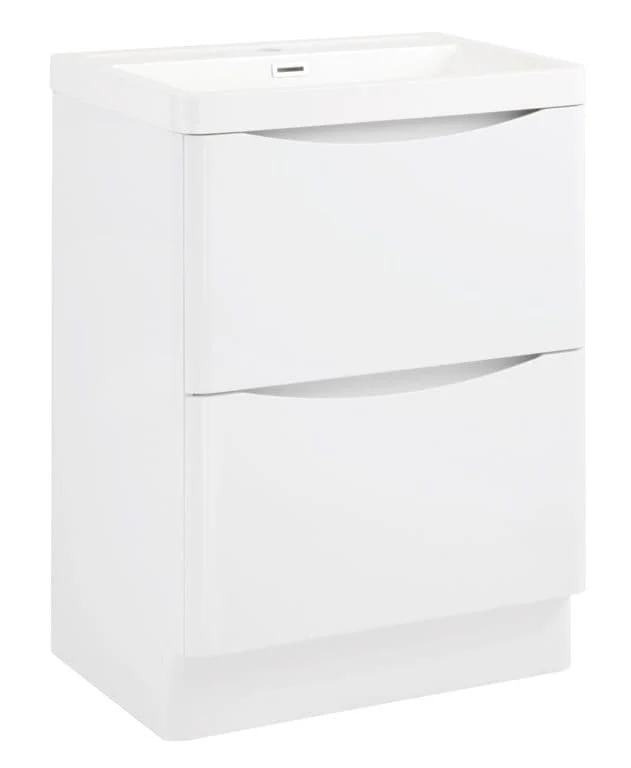 SP Ocata Gloss White 2 Drawer Basin Unit - 600mm