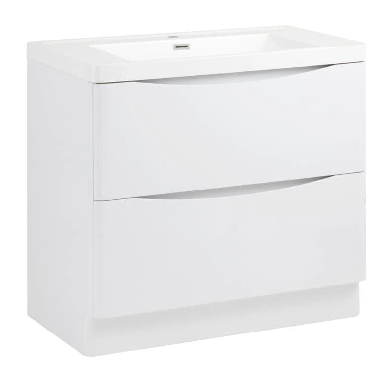 SP Ocata Gloss White 2 Drawer Basin Unit - 900mm