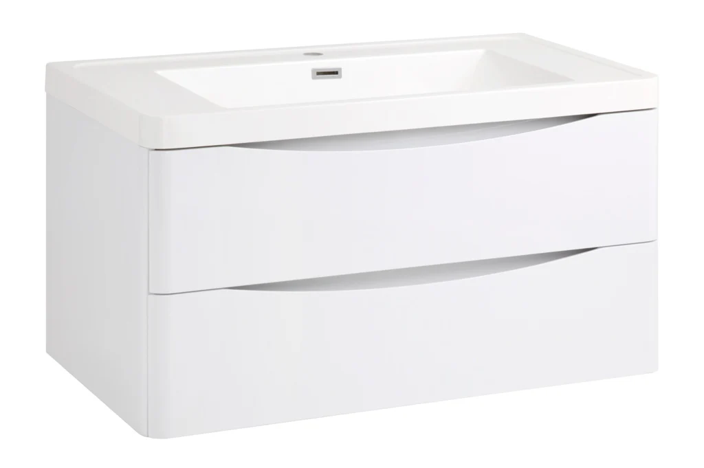 SP Ocata Gloss White Wall Hung Drawer Basin Unit - 900mm