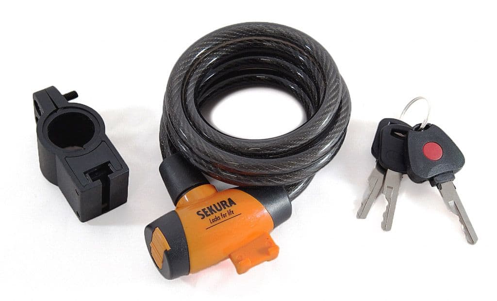 Sport Direct Cable Lock - Black - 10mm x 185cm