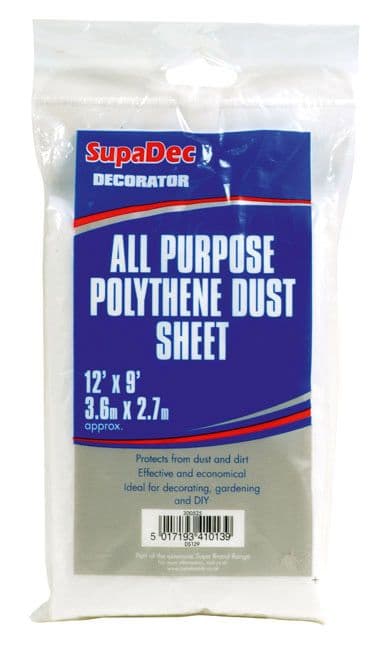 SupaDec All Purpose Polythene Dust Sheets - 12' x 6'