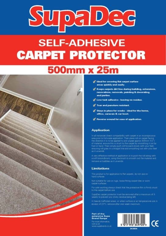 SupaDec Carpet Protector Film - 500mmx25m