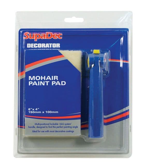 SupaDec Decorator Mohair Paint Pad with Handle - 6" x 4" /150mm x 100mm