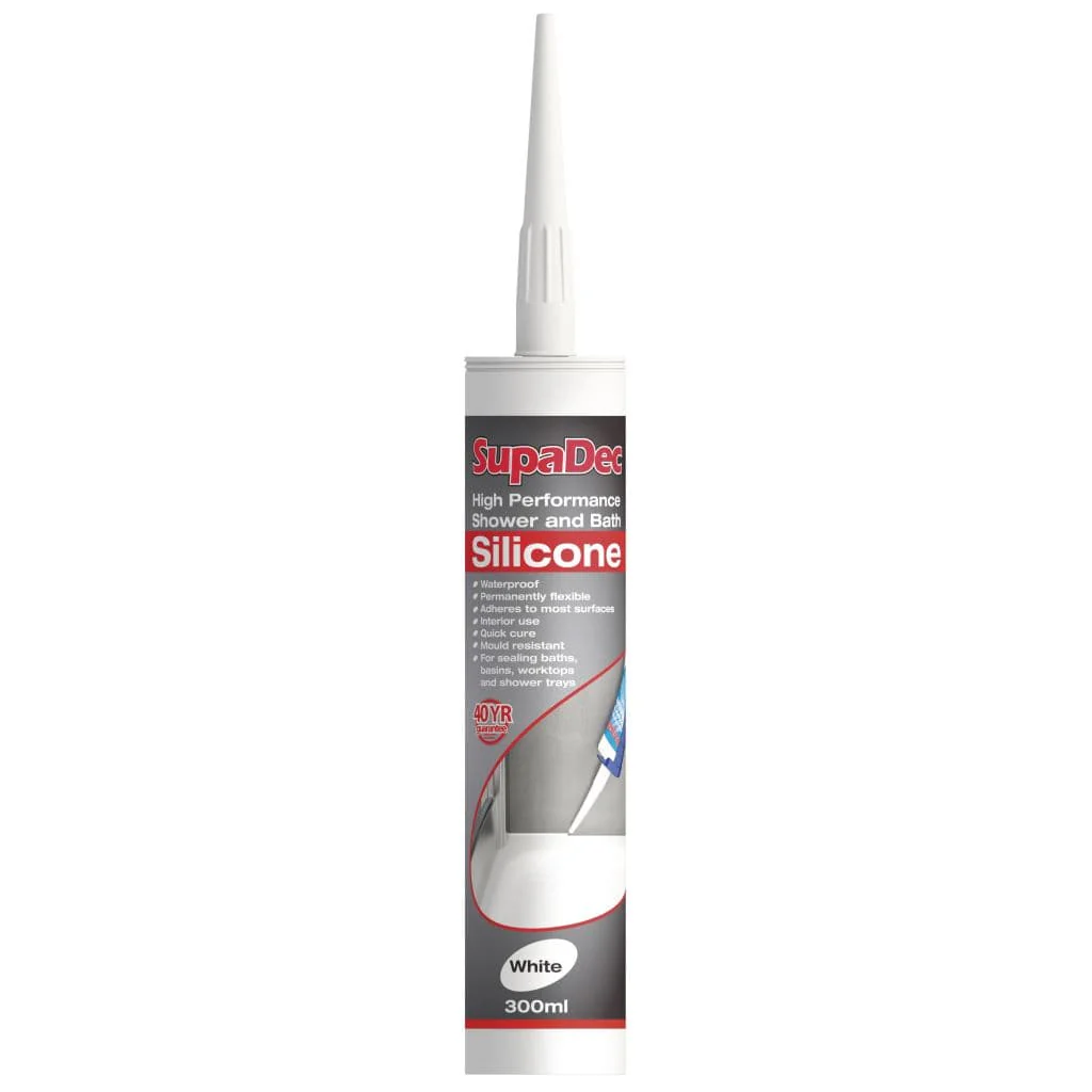 SupaDec High Performance Shower & Bath Silicone - 300ml White