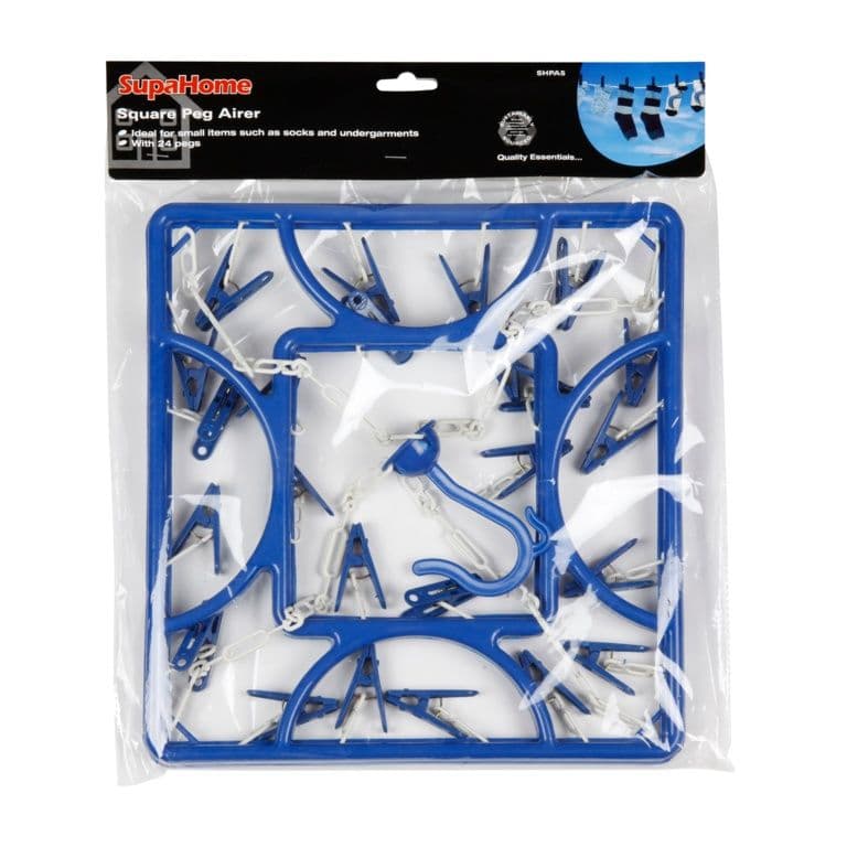 SupaHome Square 24 Peg Blue Airer
