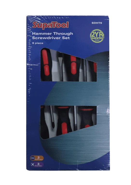 SupaTool Hammer Through Screwdriver Set - 6 Piece