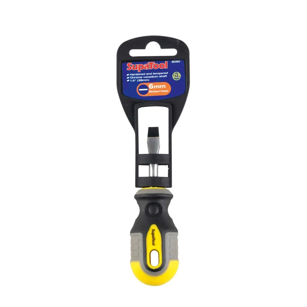 SupaTool Slotted Head Stubby Screwdriver - 38mm x 6mm