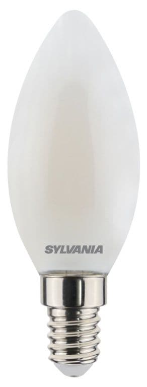 Sylvania LED Retro Candle Lamp Satin 470 Lumen E14 SES - Cool White