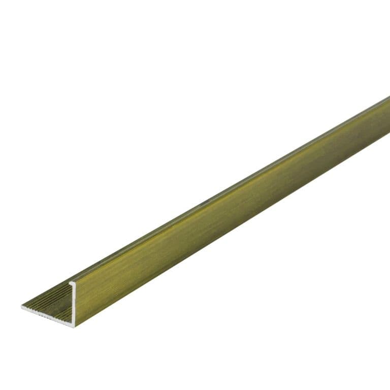Tile Rite Gloss Brushed Gold Metal Tile Trim L Profile - 10mm x 2.44m