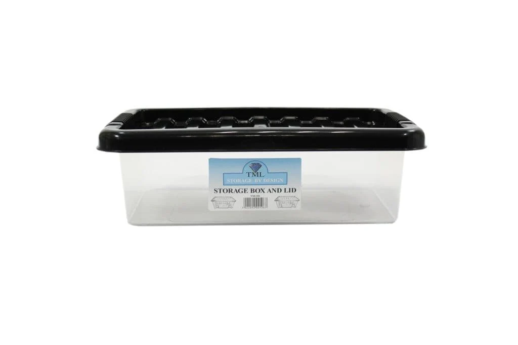 TML Shoe Box & Black Lid - 6L Clear