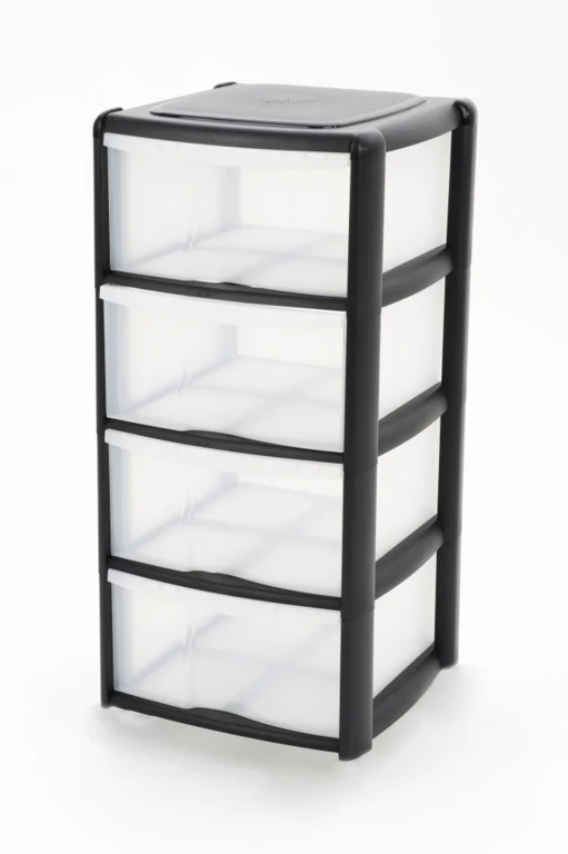 Tontarelli 4 Drawer Tower Black