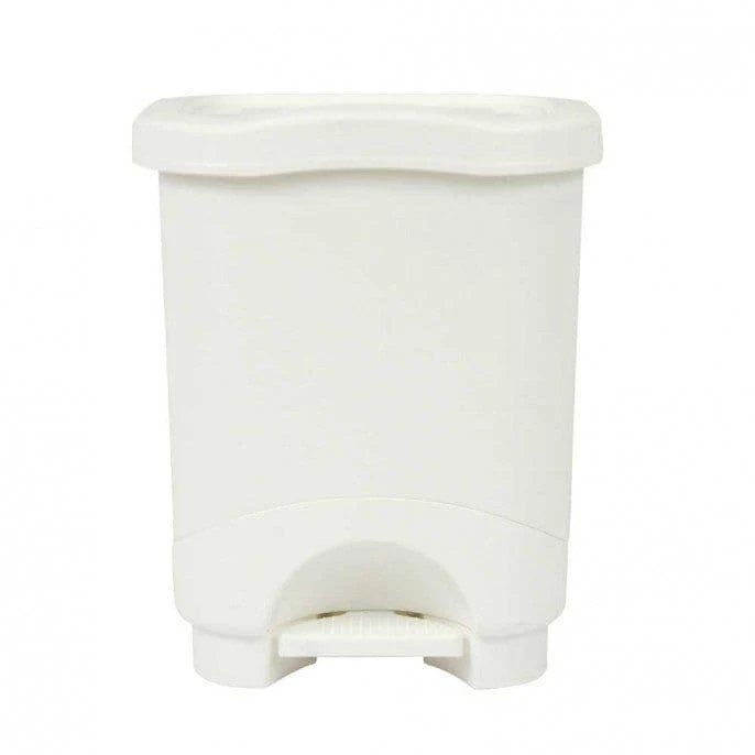 Tontarelli White Pedal Bin - 8L