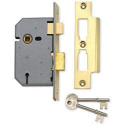 Union 3 Lever Mortice Sashlock - Polished Brass 2.5"