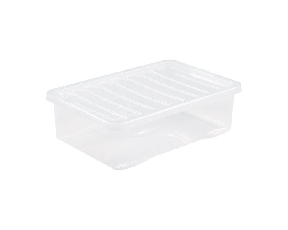 Wham Crystal Clip Lid Underbed Box - 32L Clear