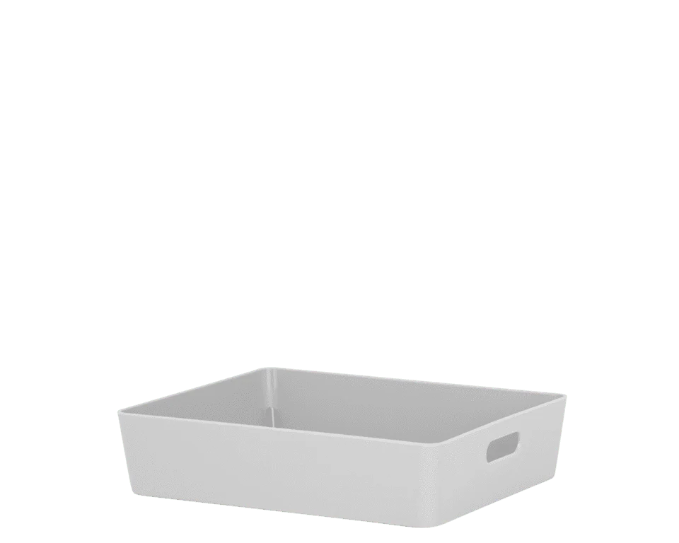Wham Studio Rectangular Basket 25 x 20 x 6cm - Cool Grey