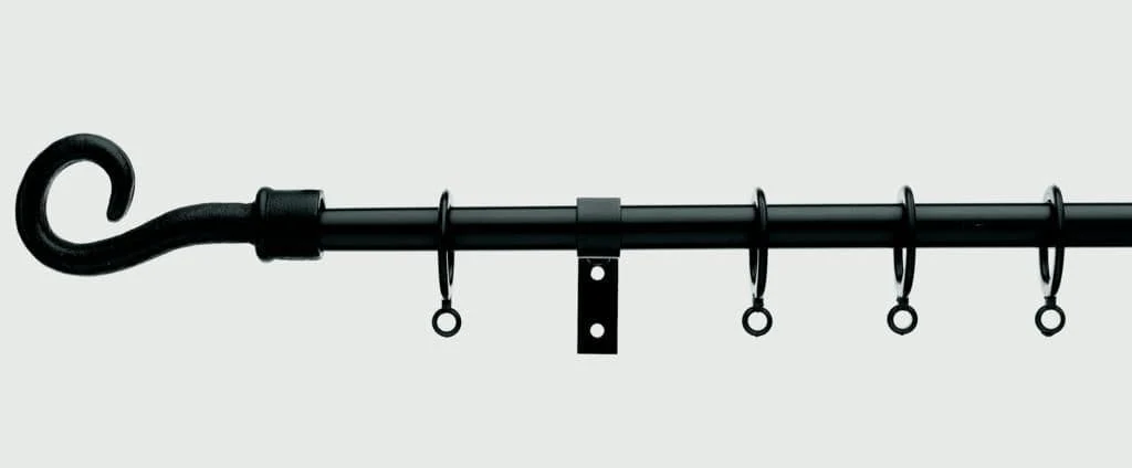 Woodside Extending Pole Crook Finial - Black