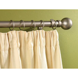 Woodside Silver Metal Extending Curtain Pole - 120cm-210cm, 16-19mm diameter