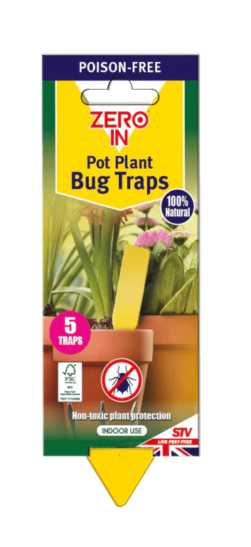 Zero In Pot Plant Bug Traps - 5 Pack